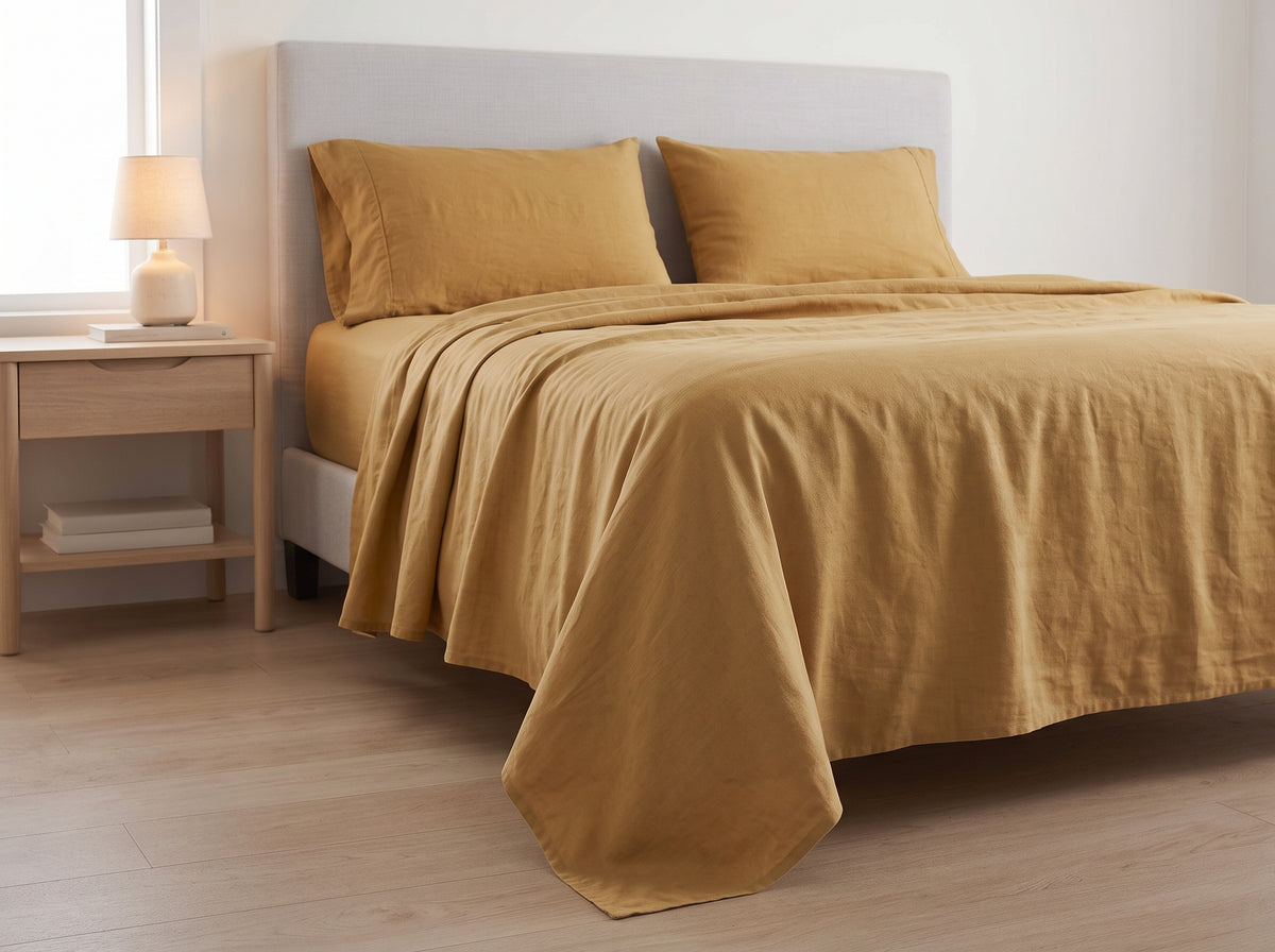 Cotton-Linen Blend Sheet Set – Breathable Summer Bedding