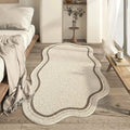 Wavy Border Area Rug – Organic Shape Bedroom Rug