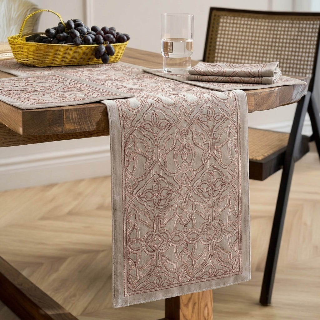 Embroidered Table Linen Set – Runner, Placemats & Napkins