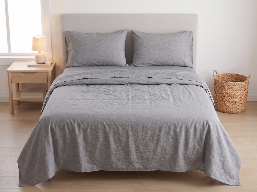 Cotton-Linen Blend Sheet Set – Breathable Summer Bedding