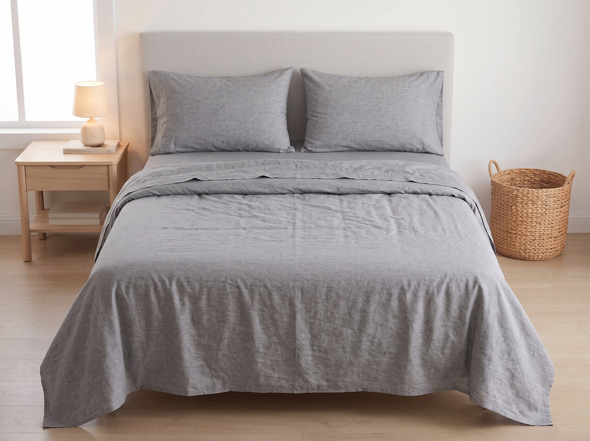Cotton-Linen Blend Sheet Set – Breathable Summer Bedding
