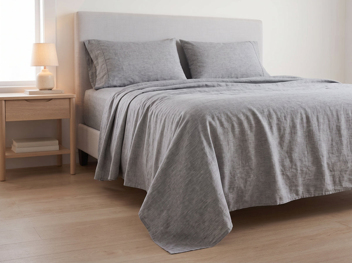 Cotton-Linen Blend Sheet Set – Breathable Summer Bedding
