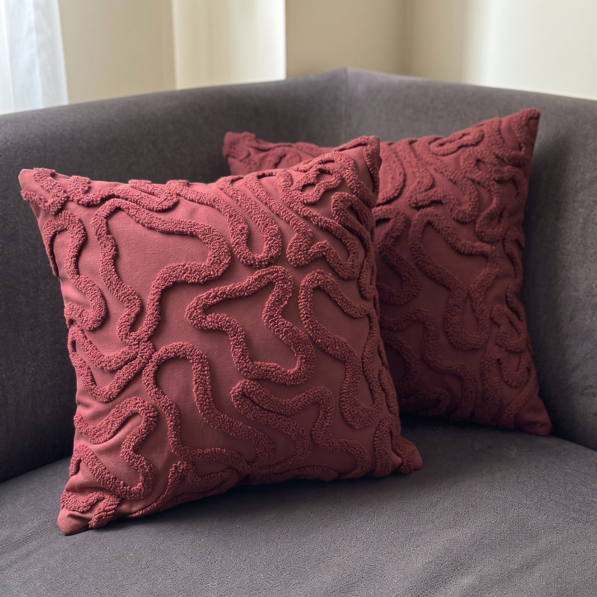 Tufted Textured Cushion Covers – Set of 2