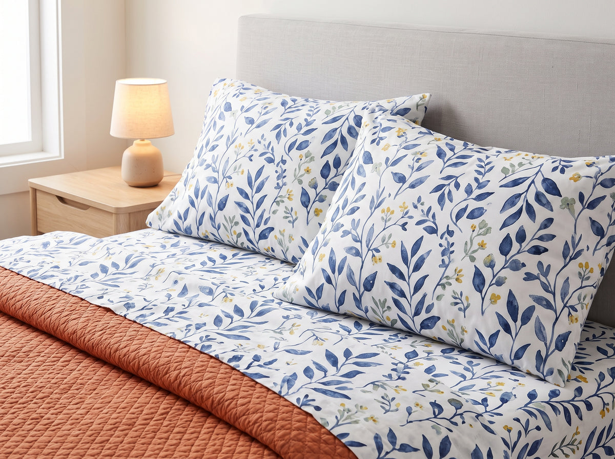 Printed Cotton-Linen Quilt – Lightweight Summer Bedspread