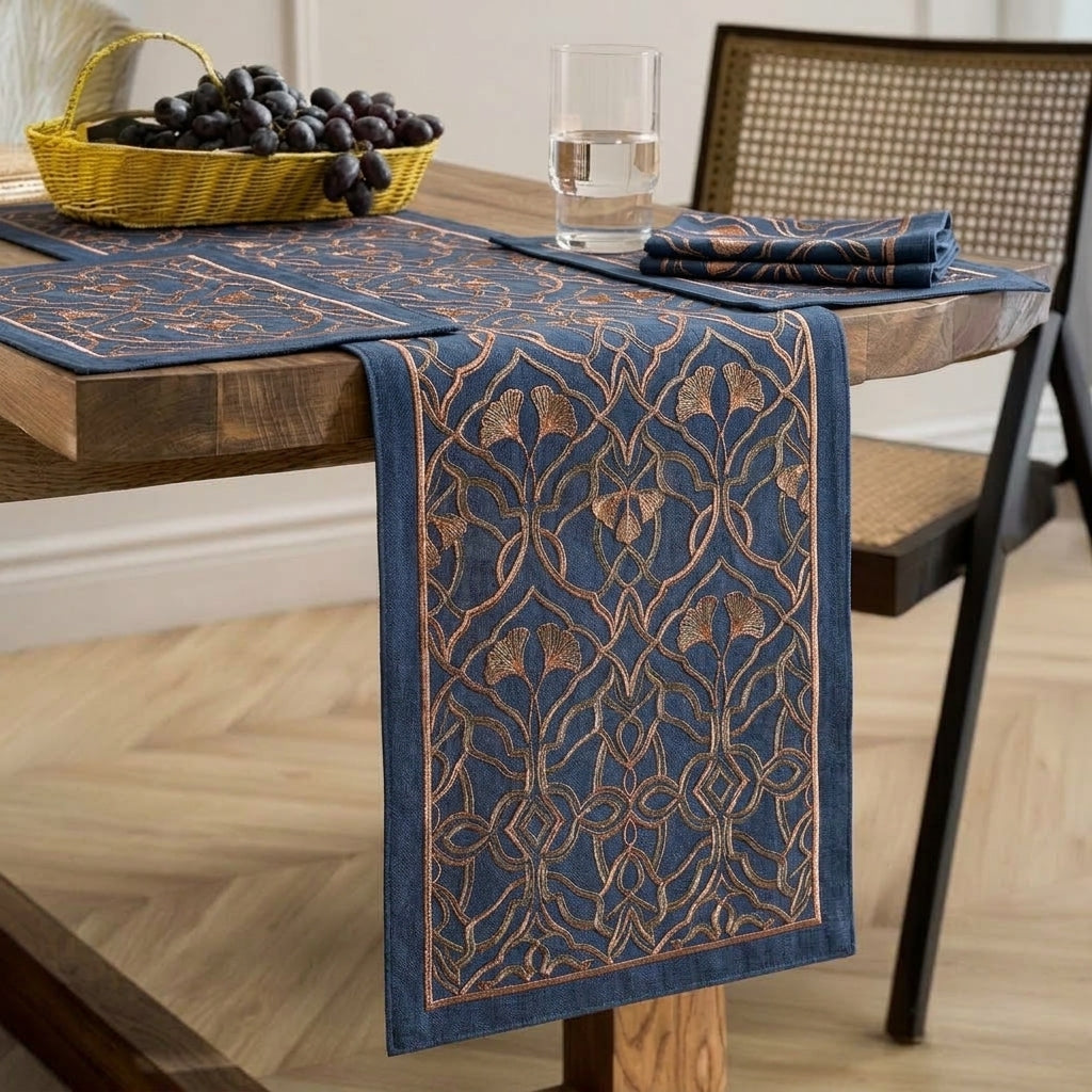 Embroidered Table Linen Set – Runner, Placemats & Napkins