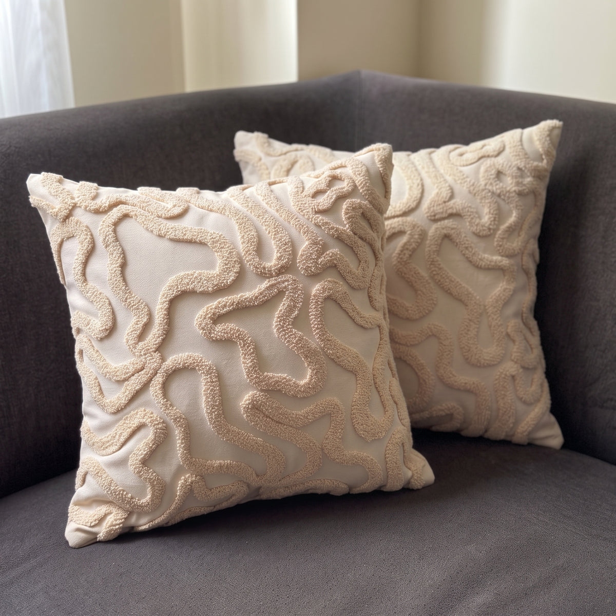 Tufted Textured Cushion Covers – Set of 2