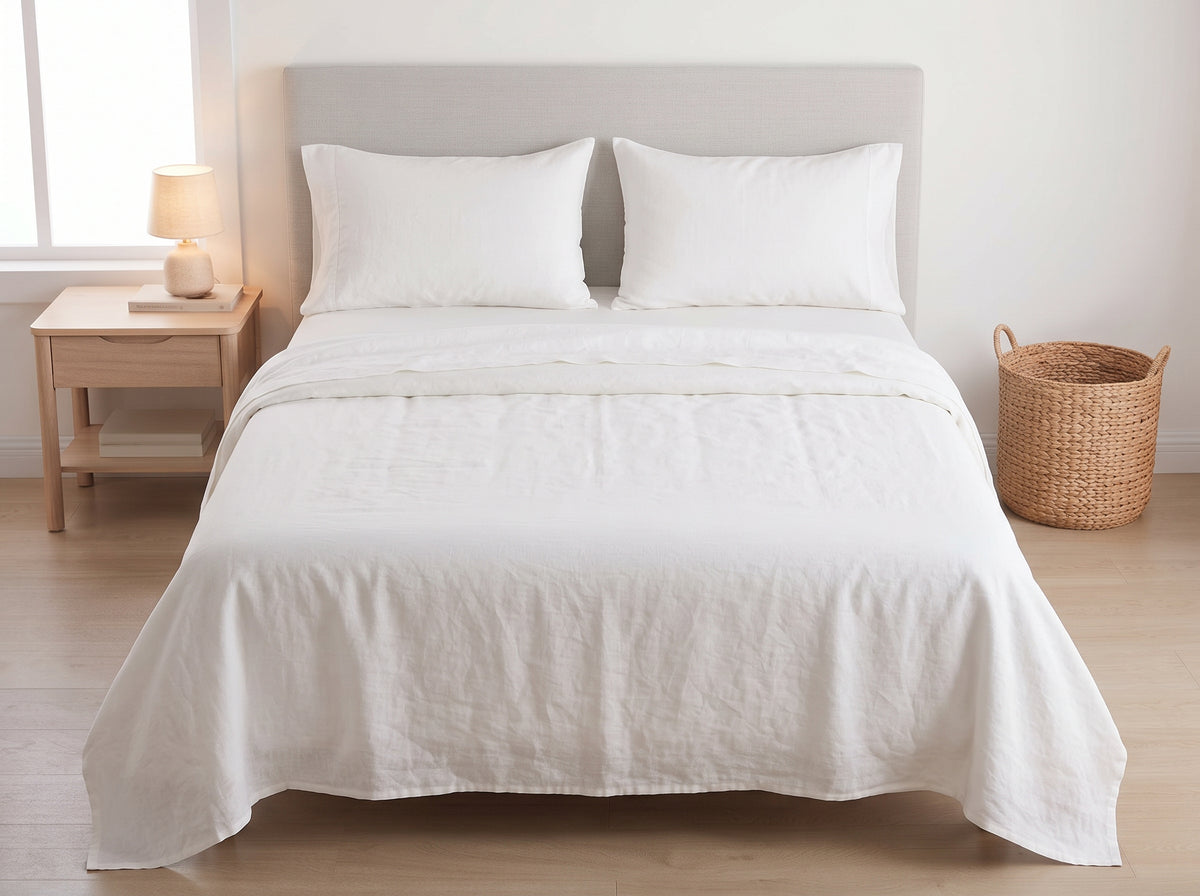 Cotton-Linen Blend Sheet Set – Breathable Summer Bedding