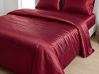 Red Satin Bedsheet Set – Silky Soft, Wrinkle-Resistant