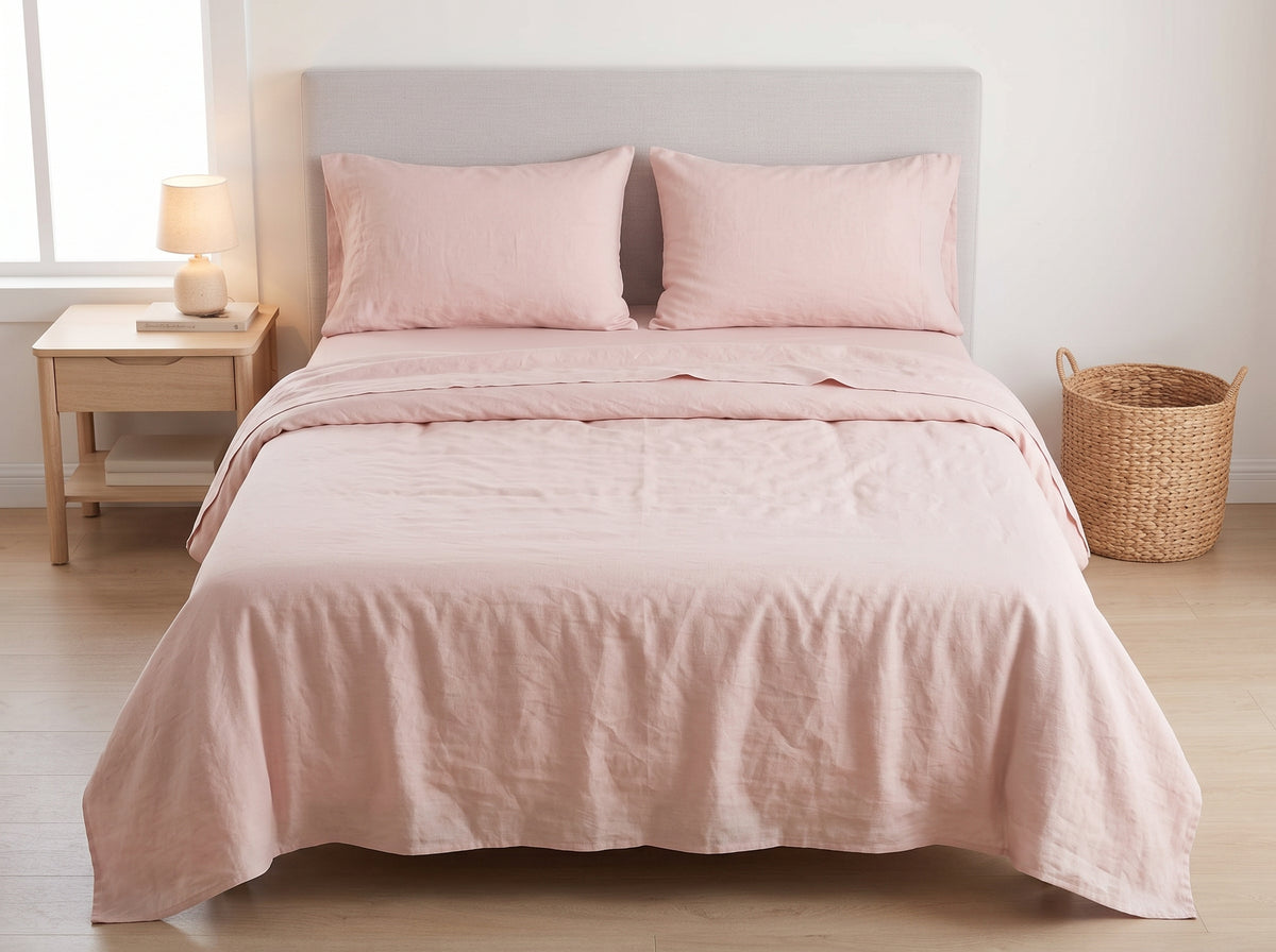 Cotton-Linen Blend Sheet Set – Breathable Summer Bedding
