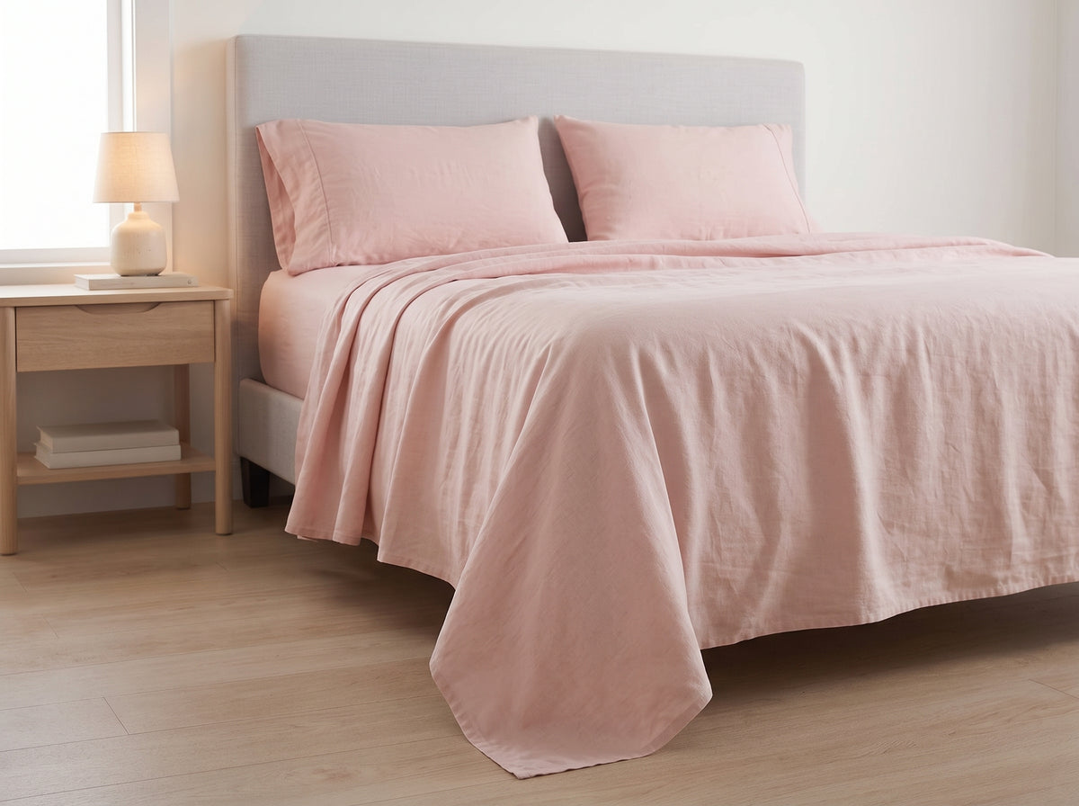 Cotton-Linen Blend Sheet Set – Breathable Summer Bedding