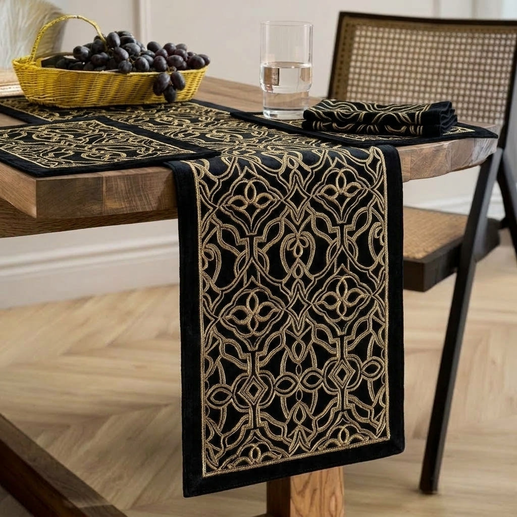 Embroidered Table Linen Set – Runner, Placemats & Napkins