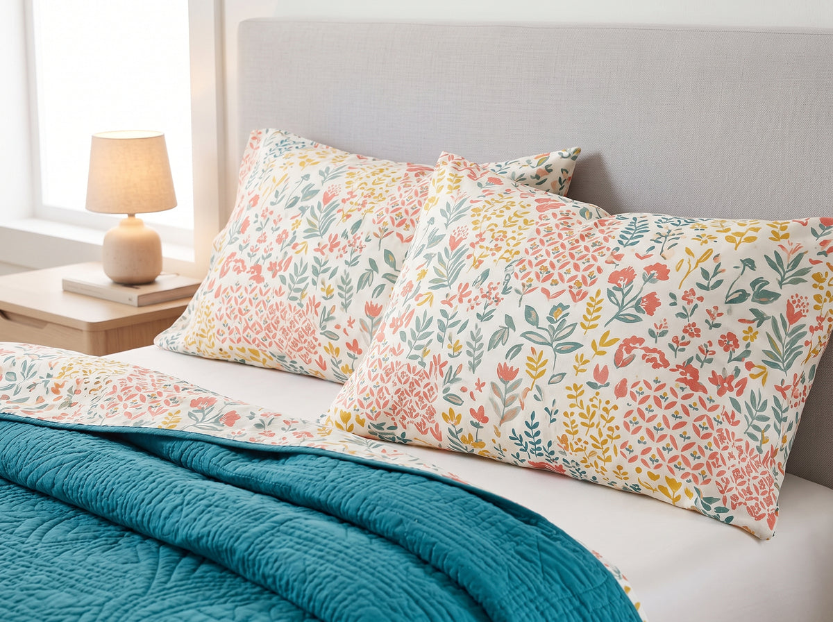 Printed Cotton-Linen Quilt – Lightweight Summer Bedspread