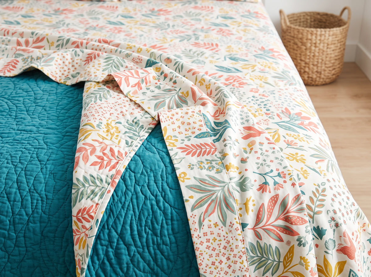 Printed Cotton-Linen Quilt – Lightweight Summer Bedspread
