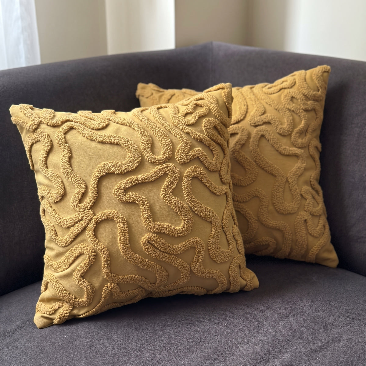 Tufted Textured Cushion Covers – Set of 2