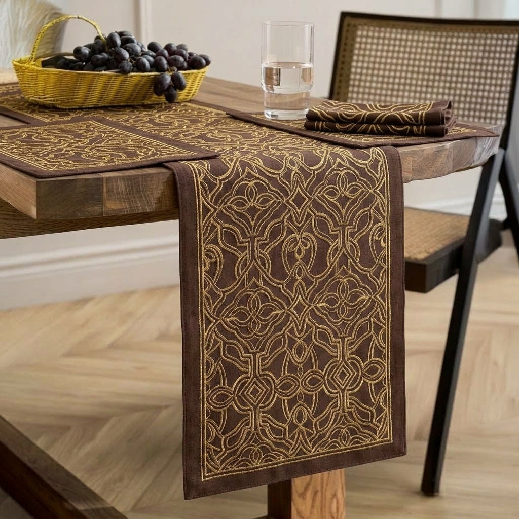 Embroidered Table Linen Set – Runner, Placemats & Napkins