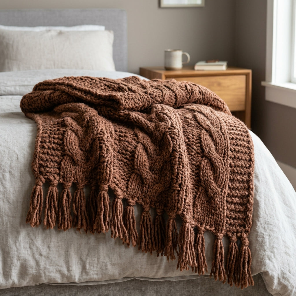 Knit Throw Blanket – Soft Layering Throw