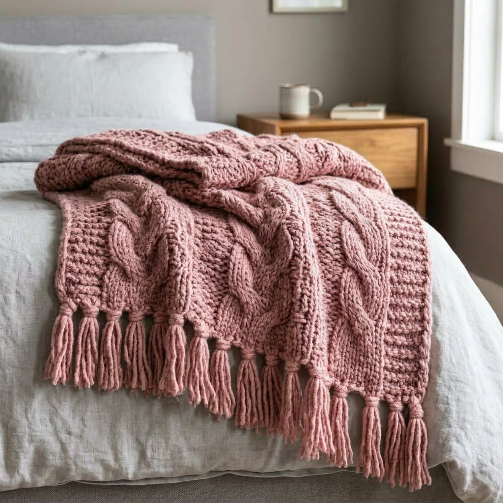 Knit Throw Blanket – Soft Layering Throw
