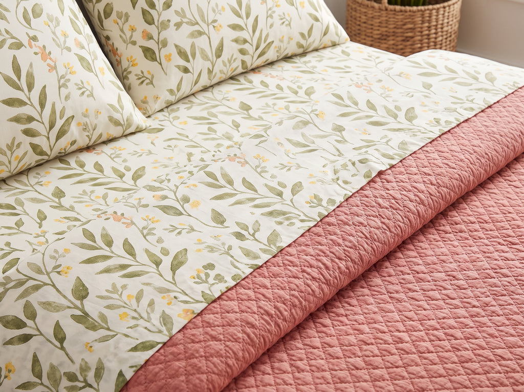Printed Cotton-Linen Quilt – Lightweight Summer Bedspread