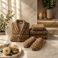 Leopard Print Spa Robe Set – Robe, Towel & Slippers